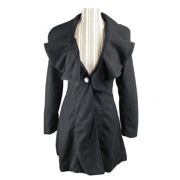 Black Wool Overcoat - Picture 1 of 2